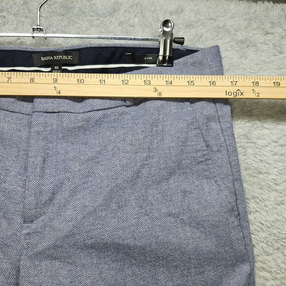 Banana Republic Womens Blue Ryan Dress Pants Size 10 Wool Office Professional - Picture 4 of 10